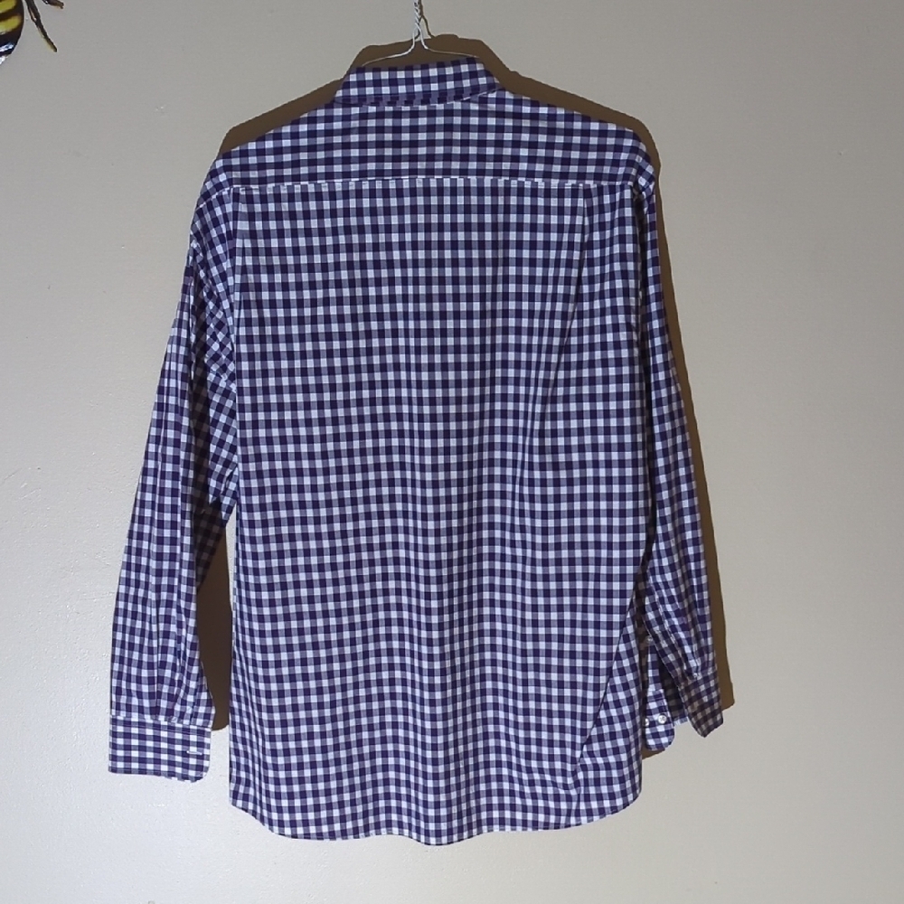 Tommy Hilfiger Navy and White Checkered Dress Shirt - Picture 5 of 8
